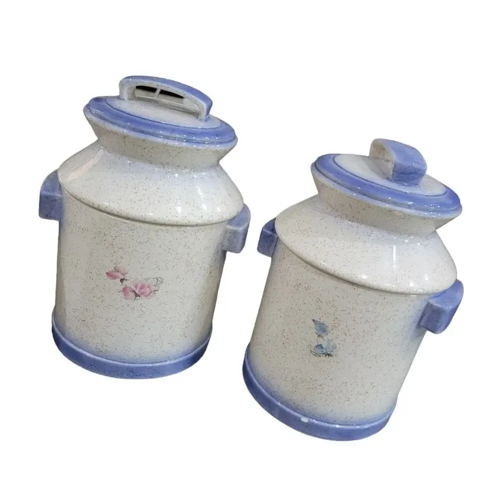 VTG Atlantic Mold‎ 74' Farmhouse MCM Milk Jug Kitchen Canister Cookie Jar Rare